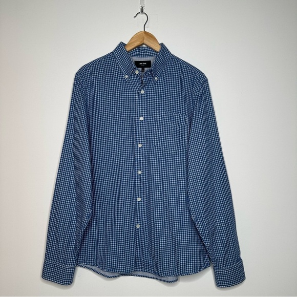Jack Spade Blue Check Button Down Shirt Size Large - Picture 2 of 7